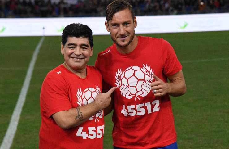 Diego Armando Maradona e Francesco Totti