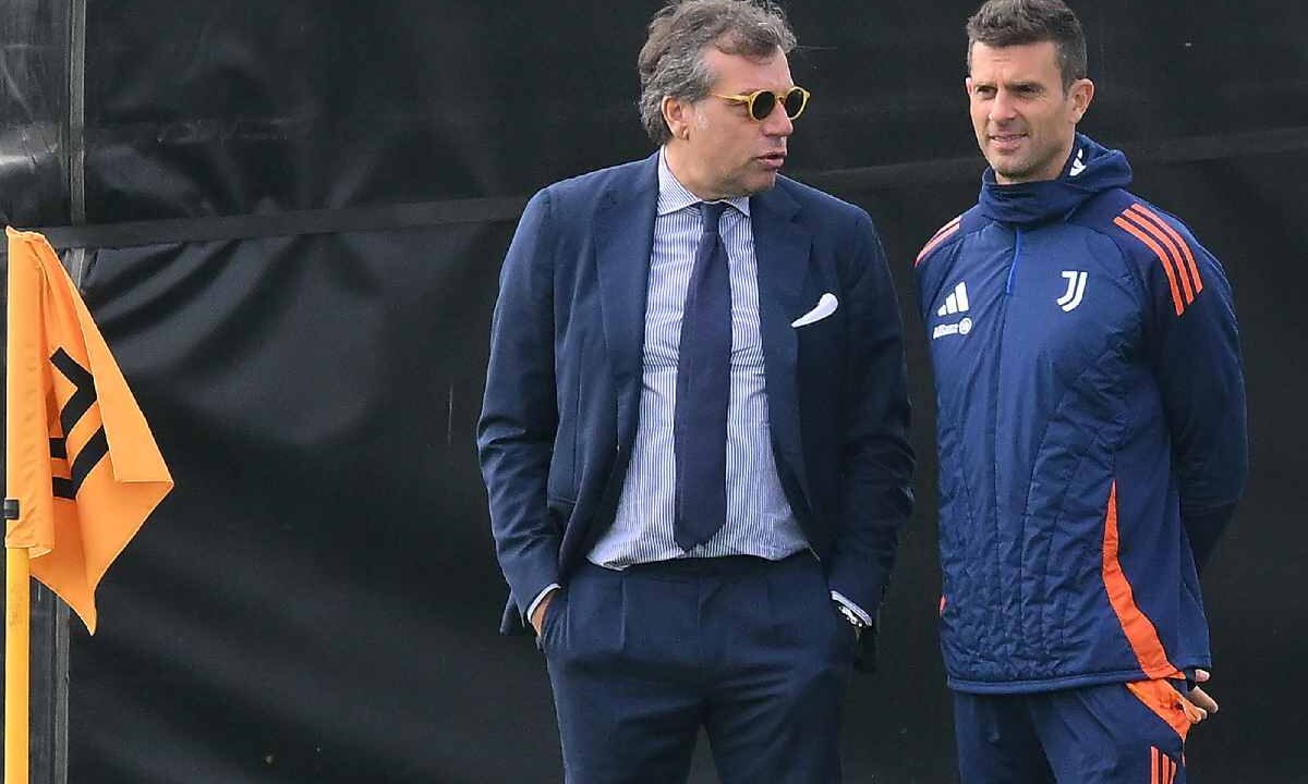 Calciomercato, la Juventus guarda in casa Hellas Verona: chi piace ai bianconeri? Nella foto, Cristiano Giuntoli e l'allenatore della Juventus, Thiago Motta