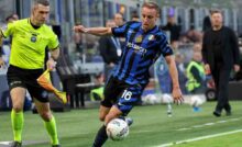 Davide Frattesi con la maglia dell'Inter durante la partita contro l'Udinese