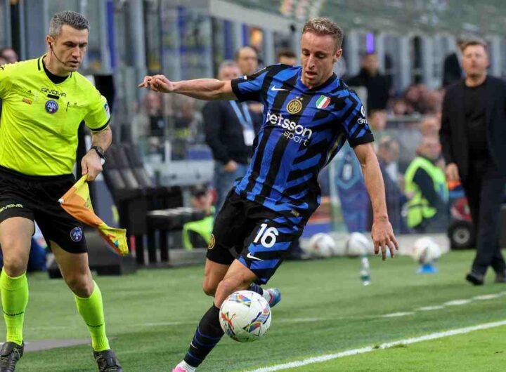 Davide Frattesi con la maglia dell'Inter durante la partita contro l'Udinese