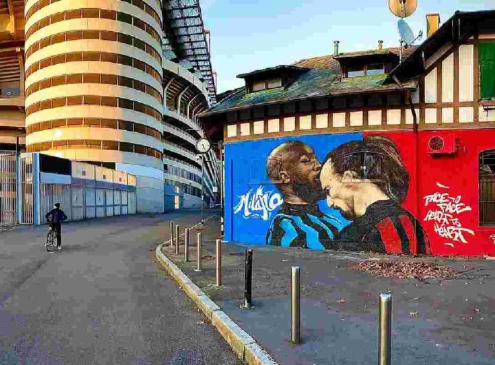 Murale San Siro Derby di Milano