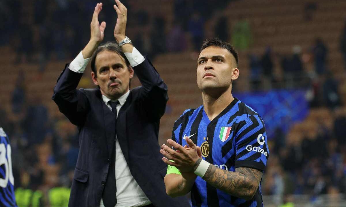 Champions League, Inter in finale. Nella foto, L'allenatore Simone Inzaghi e il capitano nerazzurro Lautaro Martínez