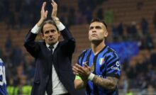 Champions League, Inter in finale. Nella foto, L'allenatore Simone Inzaghi e il capitano nerazzurro Lautaro Martínez