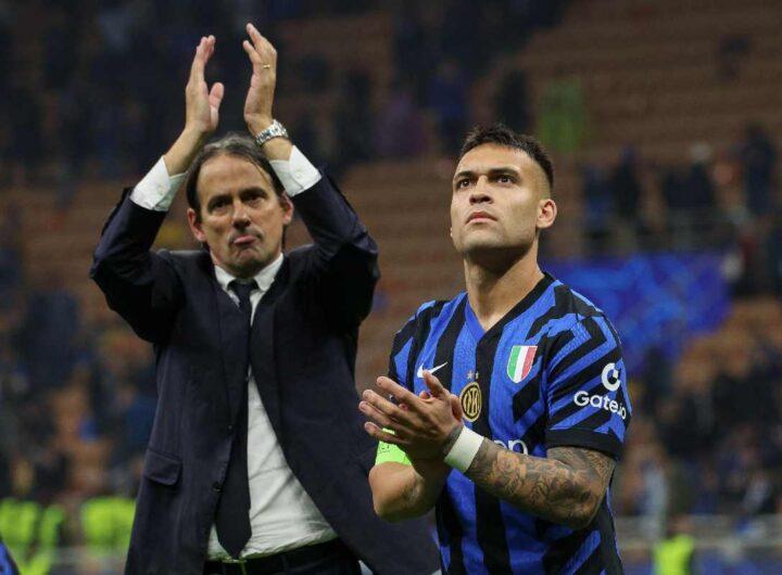 Champions League, Inter in finale. Nella foto, L'allenatore Simone Inzaghi e il capitano nerazzurro Lautaro Martínez