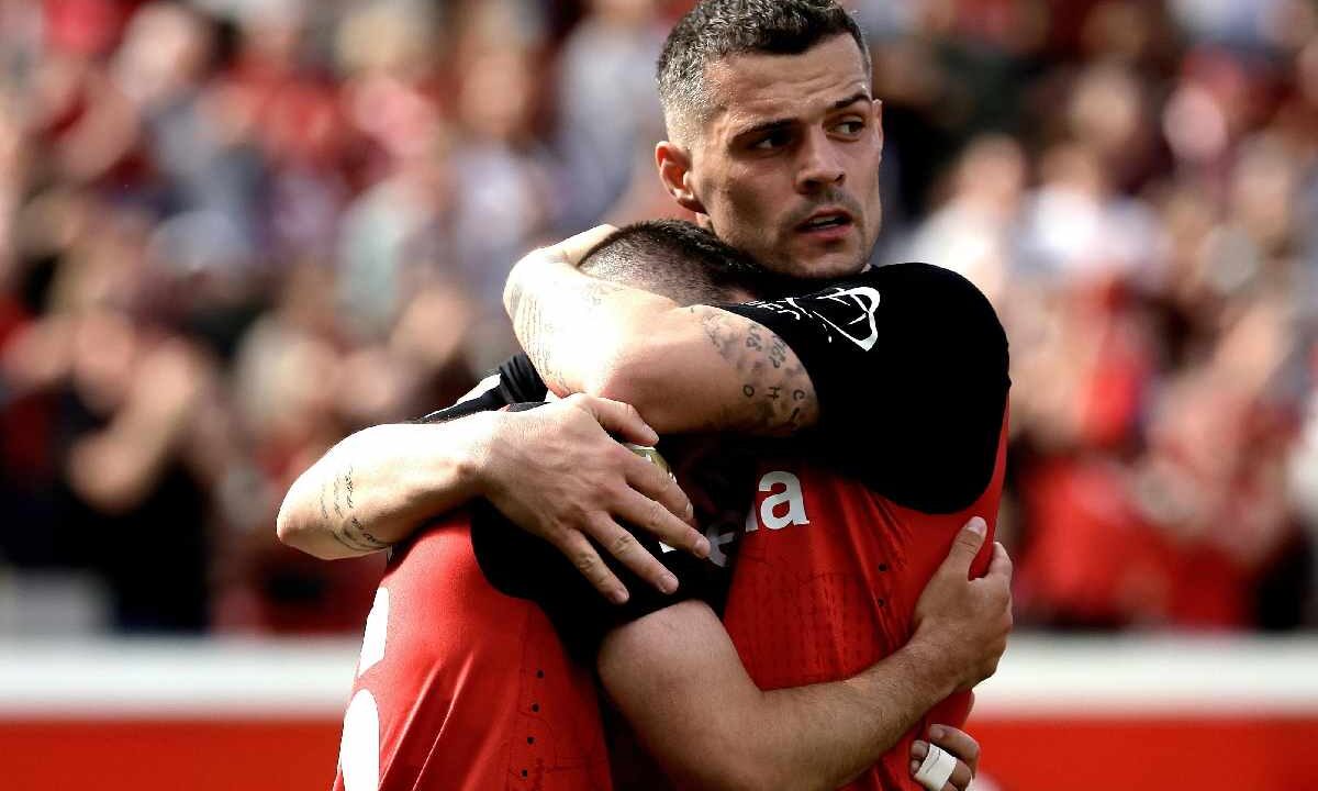 Granit Xhaka, il centrocampista svizzero del Bayer Leverkusen vicino al Milan